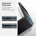 AGL03155 - Galaxy Z Flip 3 Optik Lens Protector + Hinge Film showing the optimized protection. All-around adhesive perfectly covers the hinge without lifting