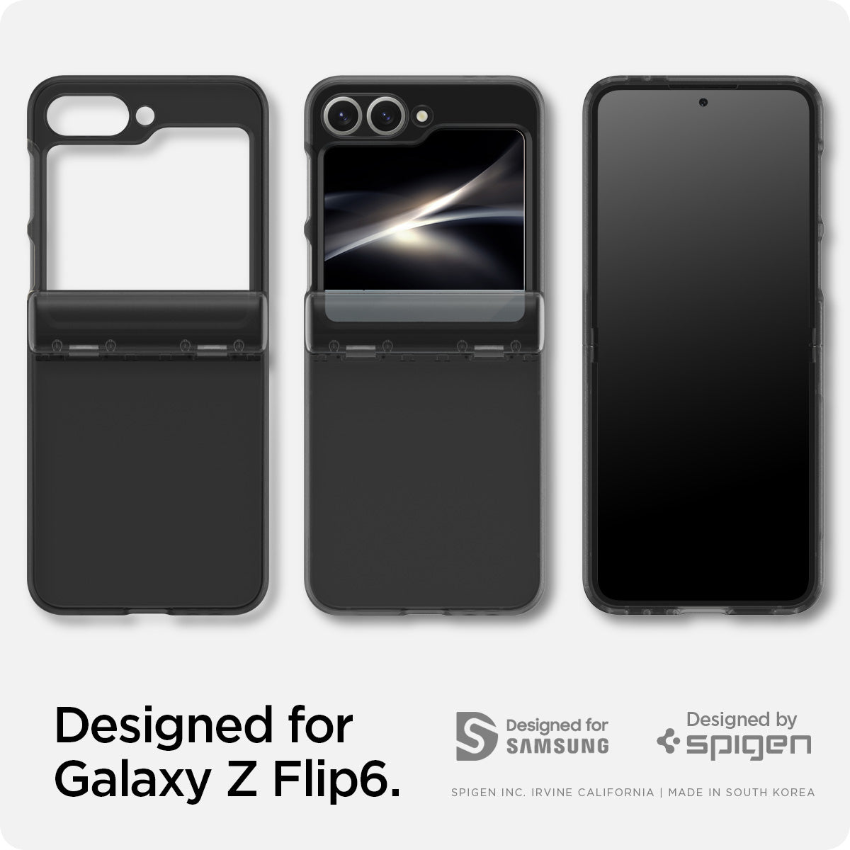 ACS07835 - Galaxy Z Flip 6 Case Ultra Hybrid Pro in Frost Gray showing the compatibility only with Galaxy Z Flip 6