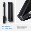 ACS08289 - Galaxy Z Flip 6 Case Ultra Hybrid Pro Zero One in Zero One showing the semi-auto sliding tech. Smart hinge design makes unfolding and folding seamless