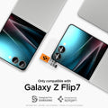 AGL09584 - Galaxy Z Flip 7 Optik Pro EZ Fit Lens Protector in black showing the compatibility. Only compatible with Galaxy Z Flip 7