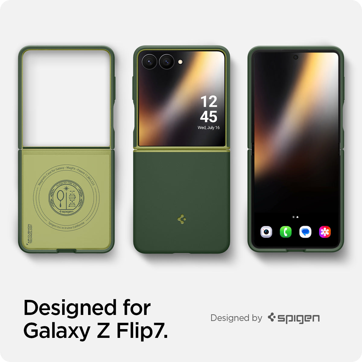 ACS11159 - Galaxy Z Flip 7 Nano Pop (MagFit) in Avo Green showing designed for the Galaxy Z Flip 7