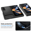 ACS05108 - Galaxy Z Fold 4 Series Slim Armor Slot Case in Black daily protection. air cushion technology and raised edges protect device from drops and scratches.