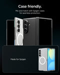 AGL09578 - Galaxy Z Fold 8 Ultra Optik Pro EZ Fit showing three Spigen cases paired with the lens protector for seamless case compatibility
