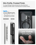 ACS11500 - Galaxy Z Fold 8 Series Optik Armor Pro (Mag Fit) showing Galaxy Z Fold 8 case slim frosted profile vs bare device, close-up finish, and smudge resistance