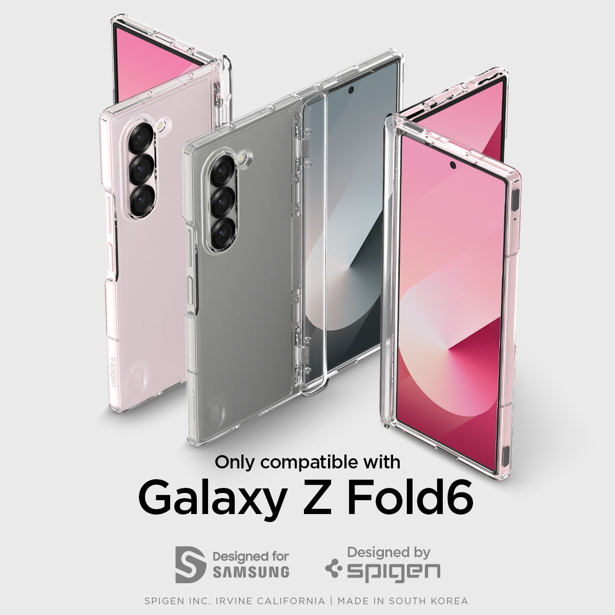 ACS07813 - Galaxy Z Fold 6 Case Ultra Hybrid Pro in Crystal Clear showing the compatibility only with Galaxy Z Fold 6