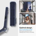 ACS08281 - Galaxy Z Flip 6 Case Ultra Hybrid Pro in Frost Navy Blue showing the optimal design. Easy to hold. Easy to fold. Extra grip prevents from slipping and closes smoothly