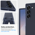 ACS08281 - Galaxy Z Flip 6 Case Ultra Hybrid Pro in Frost Navy Blue showing the daily protection. Raised bezels keep the camera and display scuff-free and scratch-free