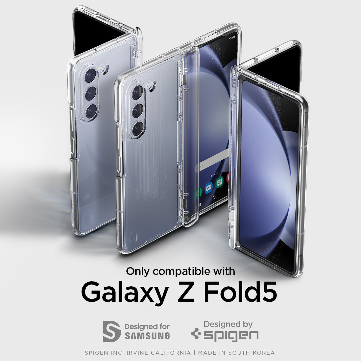 ACS06516 - Galaxy Z Fold 5 Case Thin Fit Pro in crystal clear showing the compatibility only with Galaxy Z Fold 5