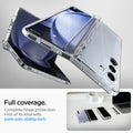 ACS06516 - Galaxy Z Fold 5 Case Thin Fit Pro in crystal clear showing the full coverage. Complete hinge protection. First of its kind with semi-auto sliding tech