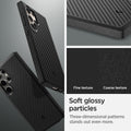 ACS07194 - Galaxy S24 Ultra Case Core Armor in Matte Black showing the soft glossy particles. Three-dimensional patterns stands out even more. Fine texture and Coarse texture