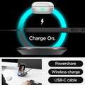 ACS07194 - Galaxy S24 Ultra Case Core Armor in Matte Black showing the Charge On. PowerShare. Wireless charge and USB-C cable