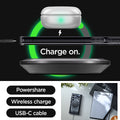 ACS07298 - Galaxy S24 Ultra Case Ultra Hybrid Metal Ring Zero One (MagFit) in Zero One charge on. powershare. wireless charge. USB-C cable.