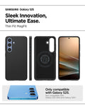 ACS08993 - Galaxy S25 Case Thin Fit (MagFit) in Black showing the compatibility. Only compatible with Galaxy S25and not compatible Galaxy S25 Ultra and Galaxy S25+