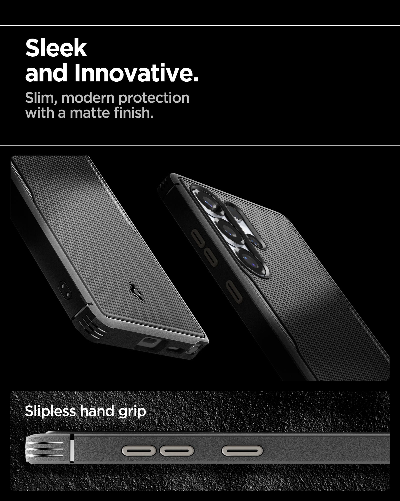 ACS08913 - Galaxy S25 Ultra Case Core Armor (MagFit) in Matte Black sleek and innovative. slim modern protection with a matte finish. slipless hand grip.