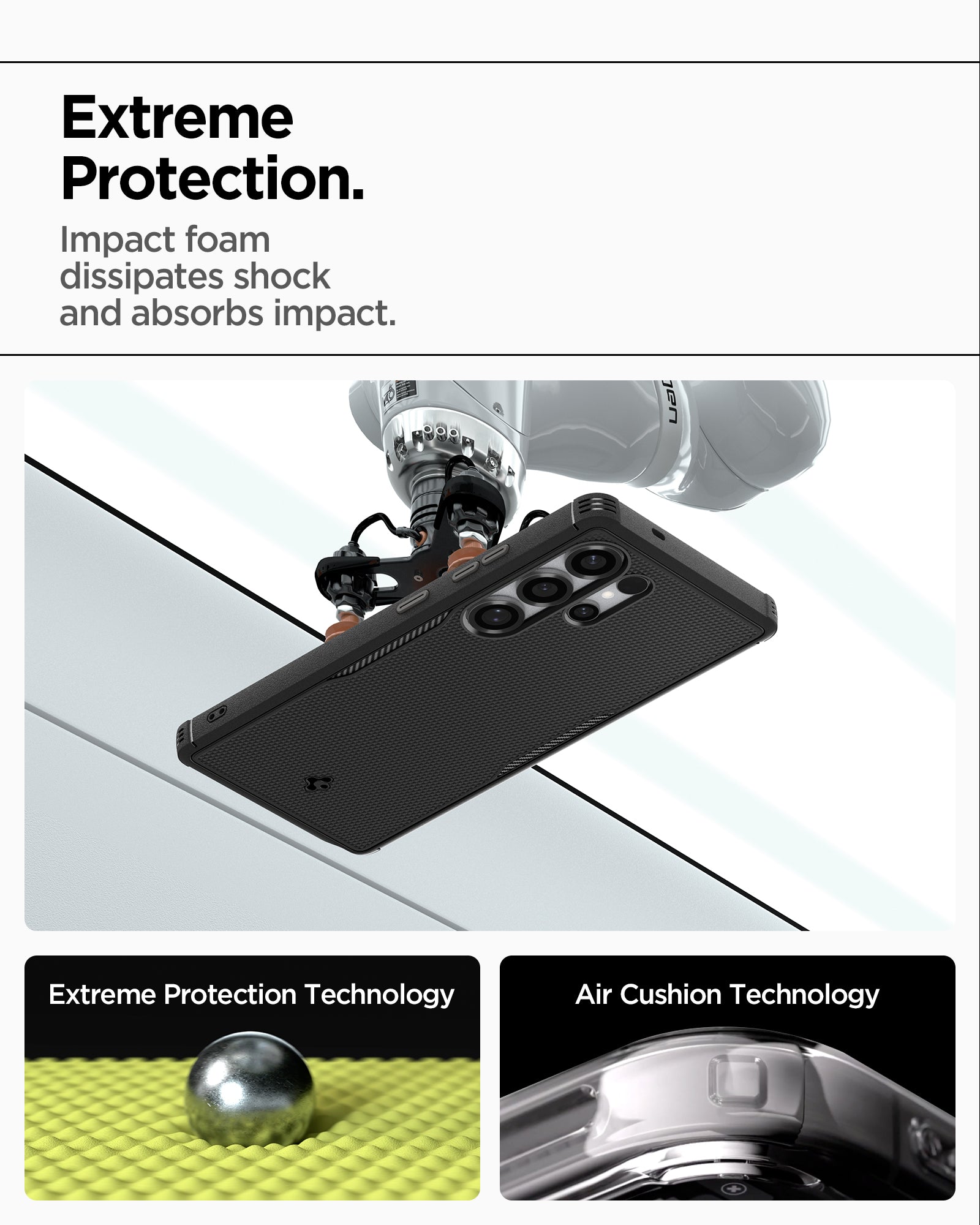 ACS08913 - Galaxy S25 Ultra Case Core Armor (MagFit) in Matte Black Extreme protection. Impact foam dissipates shock and absorbs impact. Extreme protection technology. Air cushion technology.