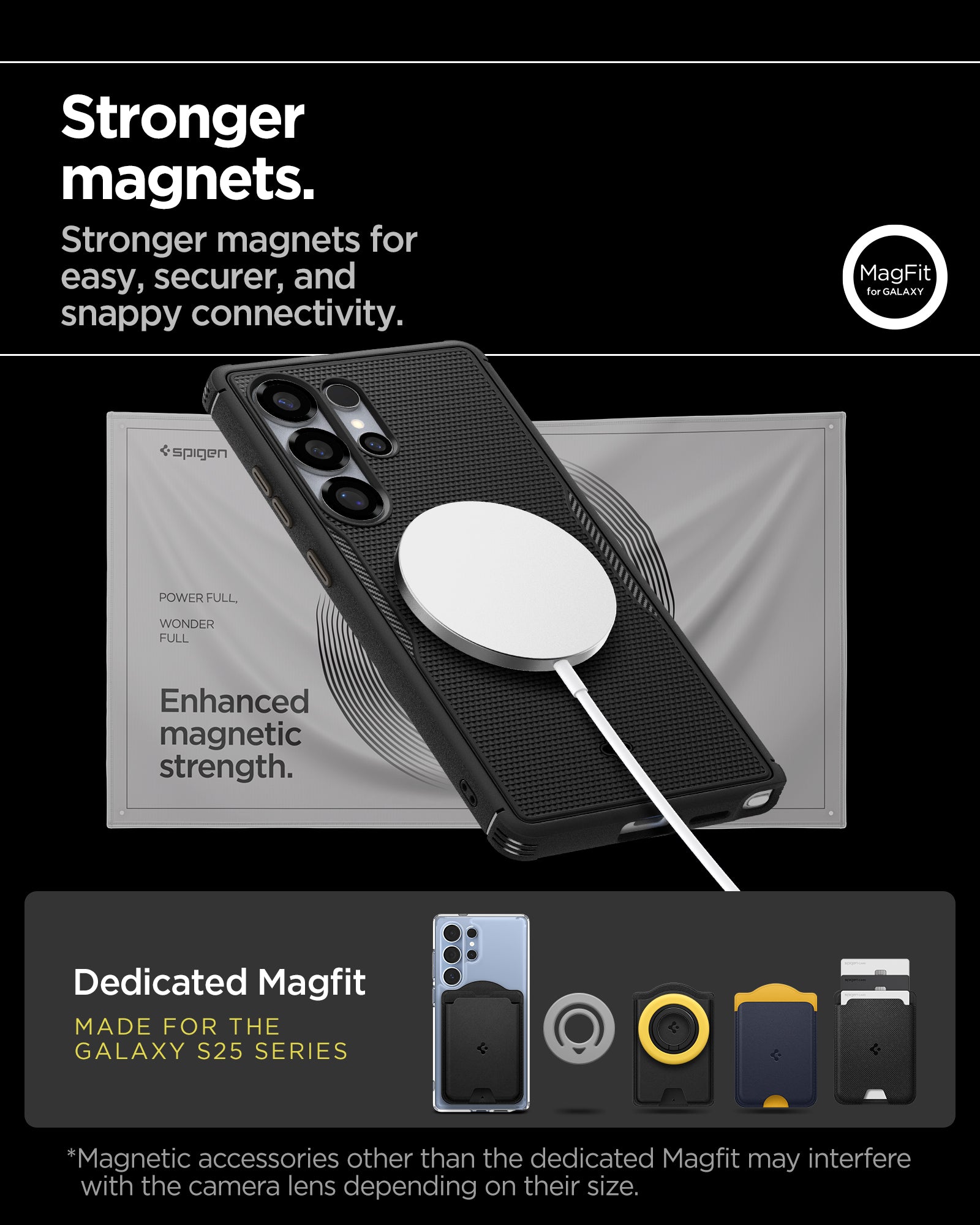 ACS08913 - Galaxy S25 Ultra Case Core Armor (MagFit) in Matte Black stronger magnets. Stronger magnets for easy, securer, and snappy connectivity. Dedicated magfit. Made for the galaxy s25 series.