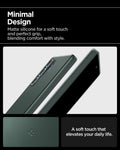 ACS08947 - Galaxy S25 Ultra Case Thin Fit (MagFit) in Abyss Green showing the minimal design. Matte silicone for a soft touch and perfect grip, blending comfort with style. A soft touch that elevates your daily life