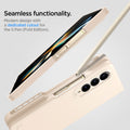 ACS05511 - Galaxy Z Fold 4 Case Thin Fit P in pearled ivory showing the seamless functionality. Modern design with a dedicated cutout for the S Pen (Fold Edition)