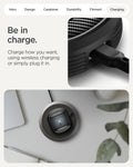 ACS09480 - GBAb Case Rugged Armor in black showing be in charge. Charge how you want using wireless charging or simply plug it in