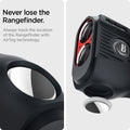 ACS04229 - Bushnell Tour V5 Shift Rangefinder AirTag Case in charcoal showing the tracker to locate the Rangefinder with AirTag 