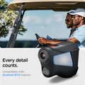 ACS04229 - Bushnell Tour V5 Shift Rangefinder AirTag Case in charcoal showing the compatibility with Bushnell BITE feature