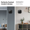 AHP03711 - Google Nest Learning Thermostat 3G Wall Plate in black showing the perfectly flushed modern design. Seamlessly fits in to any kind of interior design