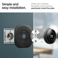 AHP03711 - Google Nest Learning Thermostat 3G Wall Plate in black showing the simple and easy installation. Utilize your existing backplate and screws to seamlessly install the plate