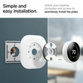 AHP03710 - Google Nest Learning Thermostat 3G Wall Plate in white showing the simple and easy installation. Utilize your existing backplate and screws to seamlessly install the plate