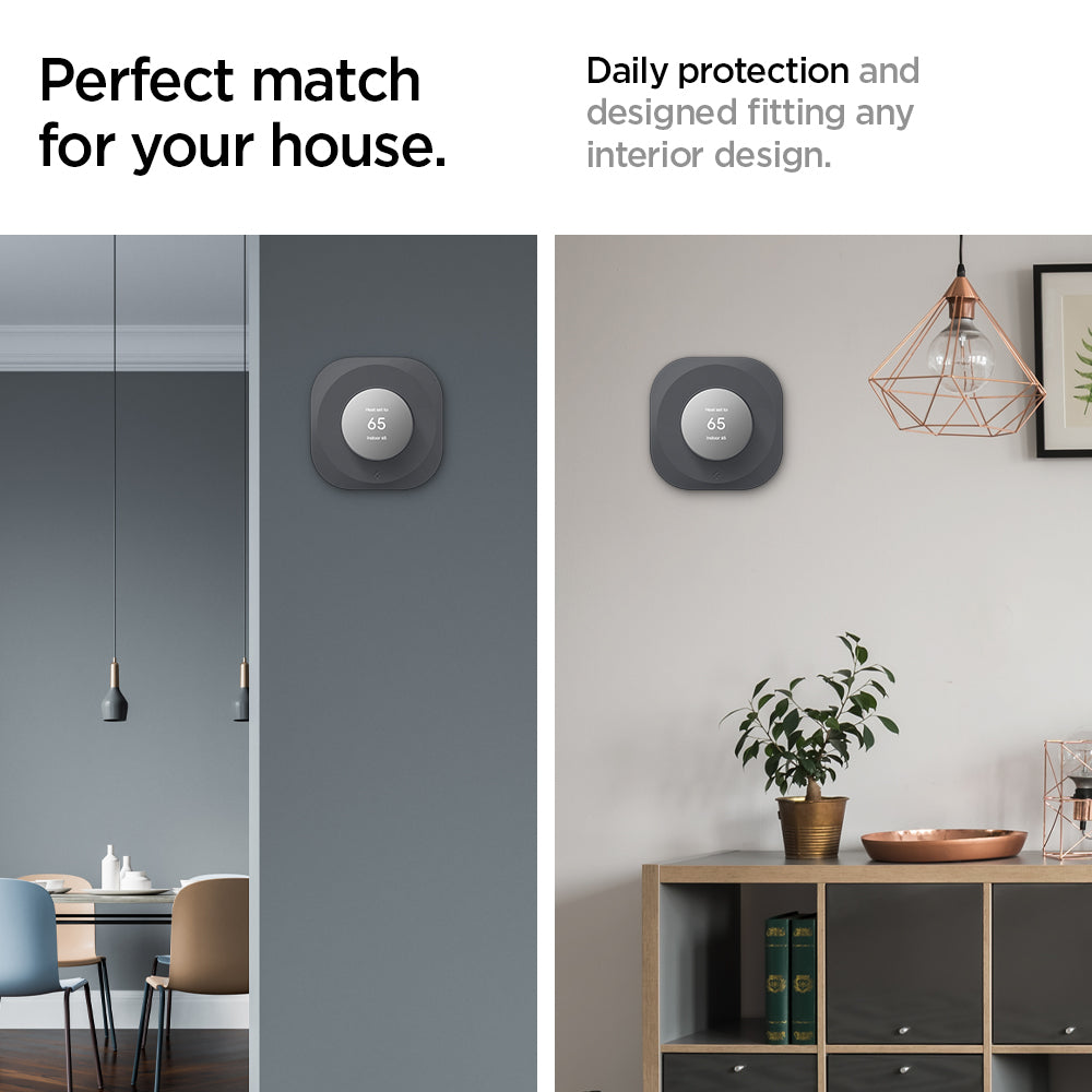 AHP02762 - Google Nest Thermostat Wall Plate in charcoal showing the perfect match for your house. Daily protection and designed fitting any interior design