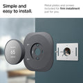 AHP02762 - Google Nest Thermostat Wall Plate in charcoal showing the simple and easy installation. metal plates and screw included for firm installment just for you
