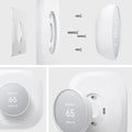 AHP02763 - Google Nest Thermostat Wall Plate in white showing the different angles and parts 