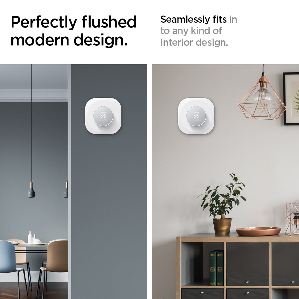 AHP02763 - Google Nest Thermostat Wall Plate in white showing the perfect match for your house. Daily protection and designed fitting any interior design