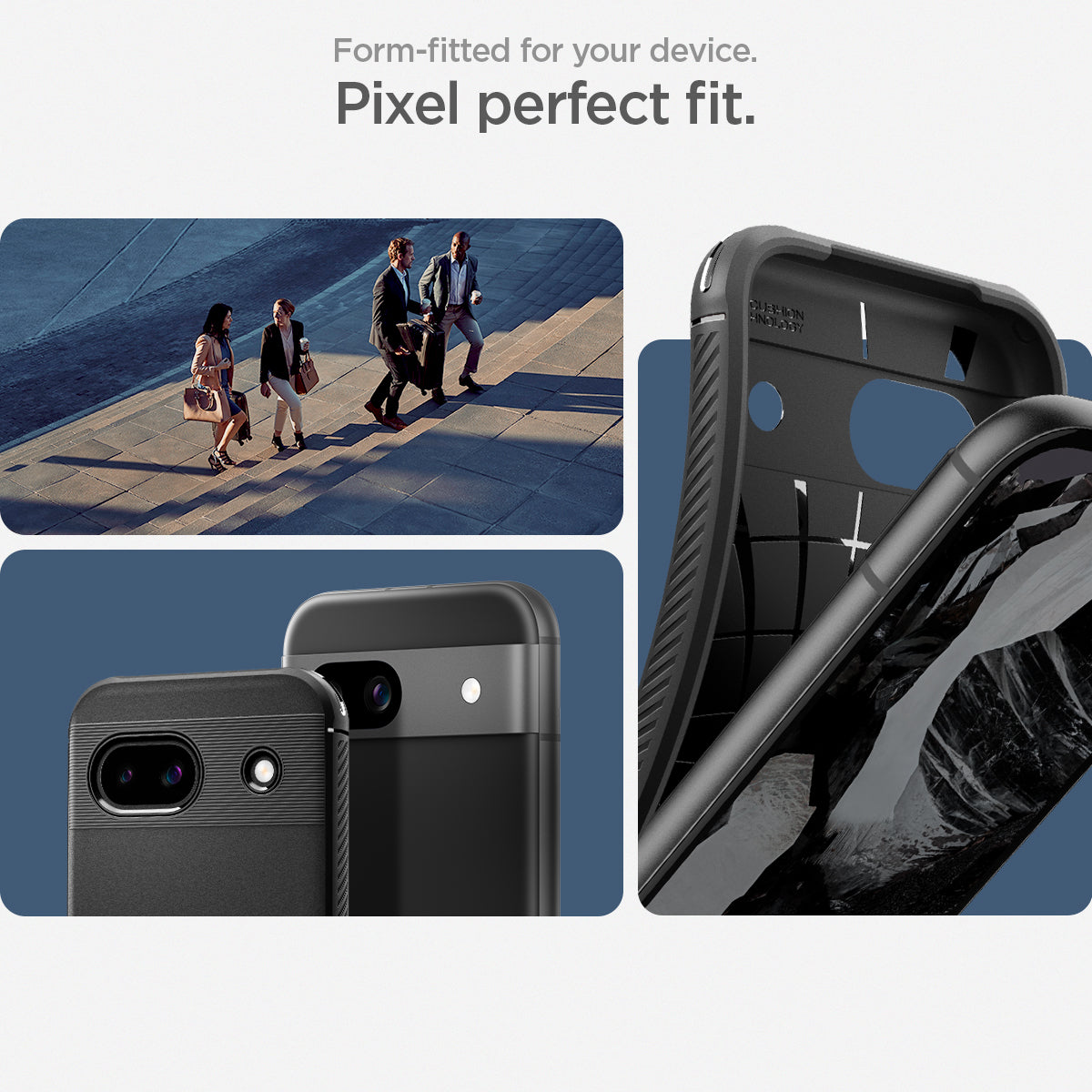 ACS07259 - Pixel 8a Case Rugged Armor in Matte Black Perfect fit crafted to be form fitted for the google pixel.
