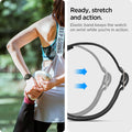 AMP04040 - Galaxy Watch Band Lite Fit (20mm) in black ready, stretch and action. Elastic band keeps the watch on wrist while you're in action.