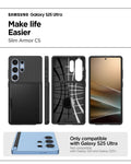 ACS08967 - Galaxy S25 Ultra Case Slim Armor CS in Black showing the compatibility. Only compatible with Galaxy S25 Ultra and not compatible with Galaxy S25 and Galaxy S25+