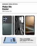 ACS08968 - Galaxy S25 Ultra Case Slim Armor CS in Abyss Green showing the compatibility. Only compatible with Galaxy S25 Ultra and not compatible with Galaxy S25 and Galaxy S25+