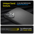 ACS08219 - iPhone 16 Sand Blast in Matte Black showing unique sand texture