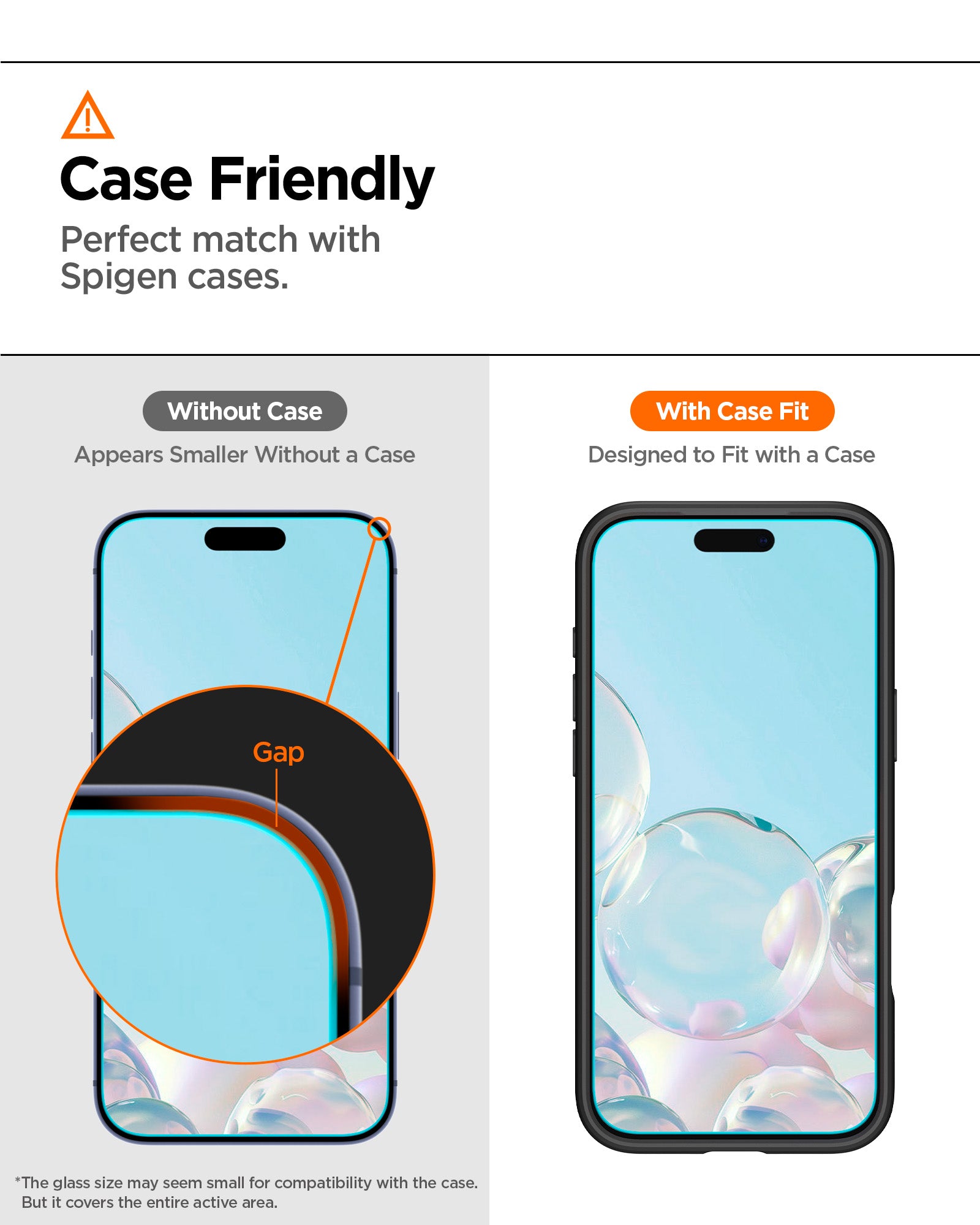 AGL11322 - iPhone 18 Pro Max / iPhone 17 Pro Max GLAS.tR AlignMaster S showing case-friendly screen coverage designed to fit with a protective case.
