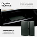 ACP08883 - Registration Card Holder | IC100 in Military Green showing how to organize your drive, sleek-all n-one storage for your car registration, insurance cards, and more, create space, manage important auto documents without the bulk