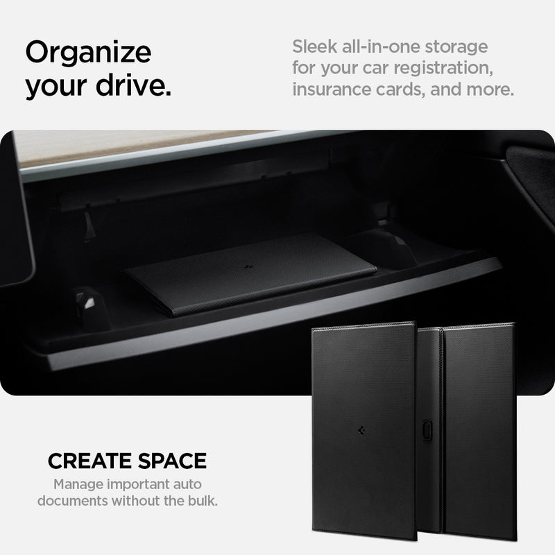 ACP07154 - Organize your drive. Sleek all-in-one storage for your car registration, insurance cards, and more. Manage important auto documents without the bulk.