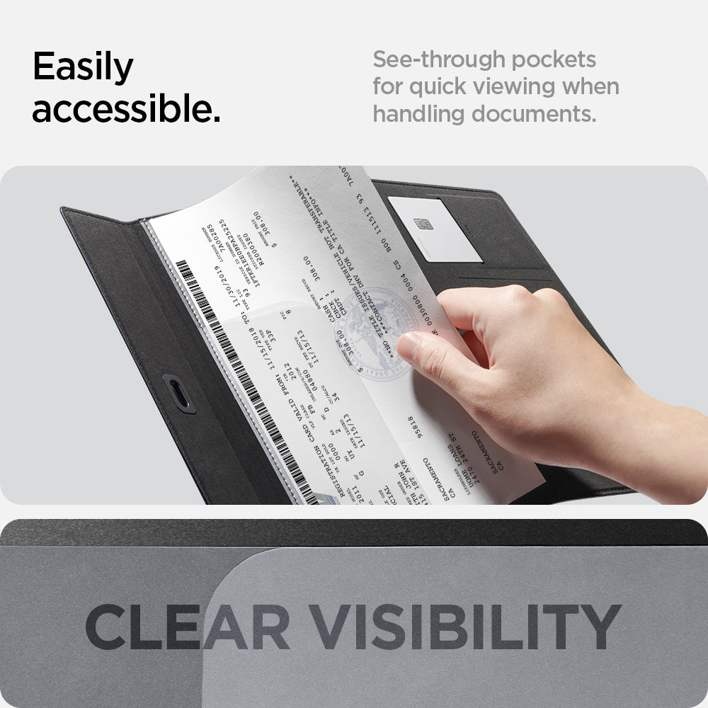 ACP07154 - Easily accessible. See-through pockets for quick viewing when handling documents. Clear visibility