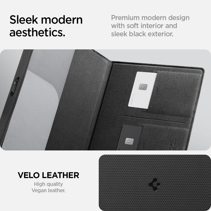 ACP07154 - Sleek modern aesthetics. Premium modern design with soft interior and sleek black interior. Made with high quality vegan velo leather