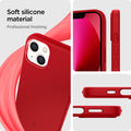ACS03899 - iPhone 13 Case Silicone Fit in red showing the soft silicone material. Professional finishing
