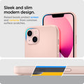 ACS03898 - iPhone 13 Case Silicone Fit in pink showing the sleek and slim modern design. Raised bezels protect screen and cameras from common surface scratches