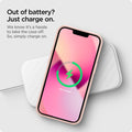 ACS03898 - iPhone 13 Case Silicone Fit in pink showing simply charging on, we know it's a hassle to take the case off