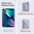 AGL03388 - iPhone 13 | 13 Pro Screen Protector EZ FIT GLAS.tR Privacy showing the compatibility only with iPhone 13 | 13 Pro. Not compatible with iPhone 13 mini | 13 Pro Max and iPhone 12 | 12 Pro
