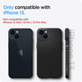 ACS03519 - iPhone 13 Case Liquid Air in black showing the compatibility only with iPhone 13. Not compatible with iPhone 13 mini | 13 Pro | 13 Pro Max