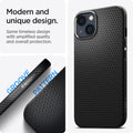 ACS03519 - iPhone 13 Case Liquid Air in black showing the modern, unique design. Same timeless design with amplified quality and overall protection.