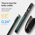 ACS04561 - iPhone 13 Pro Case Slim Armor CS in midnight green showing time to lose the bulky wallet. Replace your wallet with a case that's sleek and slim.