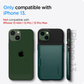 ACS04563 - iPhone 13 Case Slim Armor CS in midnight green  showing only compatible with iPhone 13. not compatible with iPhone 13 mini, 13 pro, 13 pro max